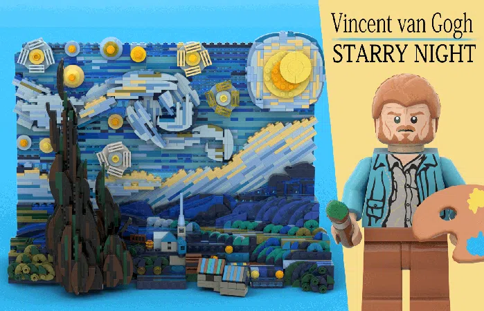 La Notte stellata di Van Gogh in formato Lego